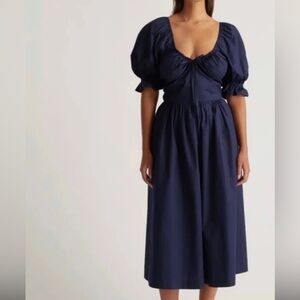Quince Navy Midi Dress